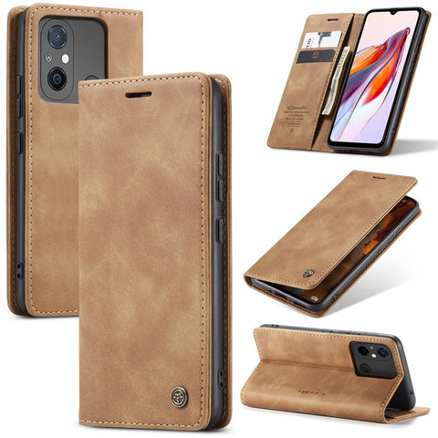 CASEME 013 Series For Xiaomi Redmi 12C 4G / 11A 4G Stand Phone Cover PU Leather Wallet Drop-proof Case