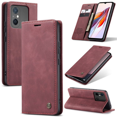 CASEME 013 Series For Xiaomi Redmi 12C 4G / 11A 4G Stand Phone Cover PU Leather Wallet Drop-proof Case