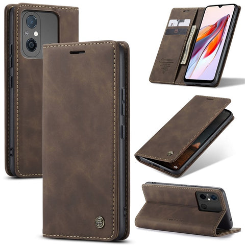 CASEME 013 Series For Xiaomi Redmi 12C 4G / 11A 4G Stand Phone Cover PU Leather Wallet Drop-proof Case