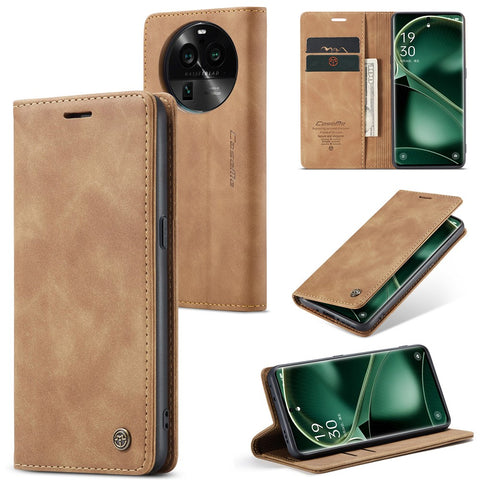CASEME 013 Series For Oppo Find X6 PU Leather Phone Case Wallet Stand Protective Cover