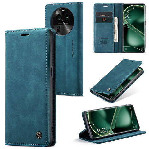 CASEME 013 Series For Oppo Find X6 PU Leather Phone Case Wallet Stand Protective Cover