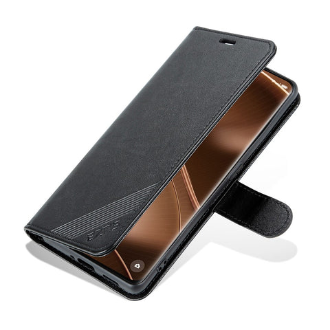 AZNS Mobile Phone Cover for Oppo Find X6 Drop-proof PU Leather Phone Case Stand Wallet Shell