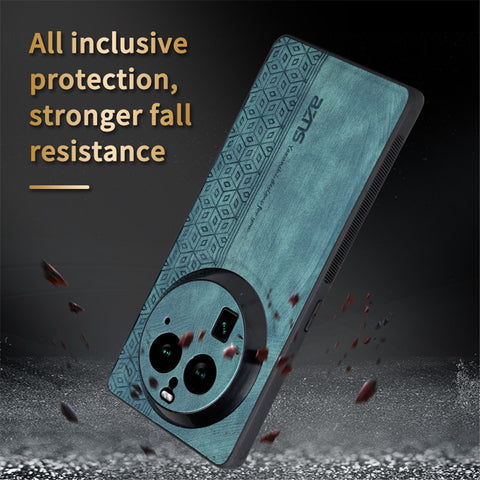 AZNS For Oppo Find X6 Pro Phone Case Imprinted PU Leather Coated TPU Protective Back Cover