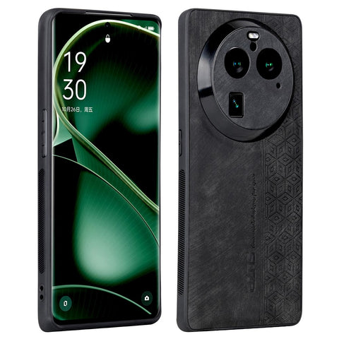 AZNS For Oppo Find X6 Pro Phone Case Imprinted PU Leather Coated TPU Protective Back Cover