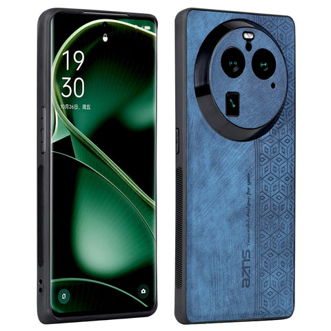 AZNS For Oppo Find X6 Imprinted PU Leather Coated TPU Cover Anti-drop Phone Case