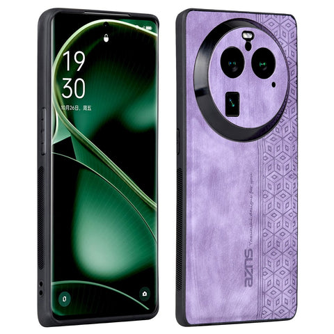 AZNS For Oppo Find X6 Imprinted PU Leather Coated TPU Cover Anti-drop Phone Case