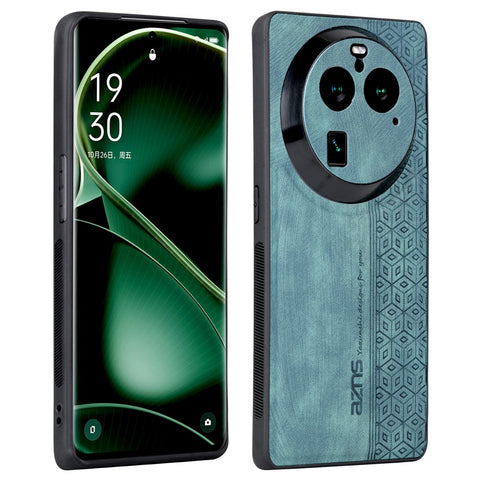 AZNS For Oppo Find X6 Imprinted PU Leather Coated TPU Cover Anti-drop Phone Case