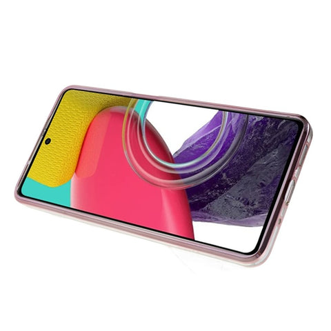 KADEM For Samsung Galaxy M53 5G TPU Case Gradient Glitter Rhinestone Decor Flower Pattern Phone Cover