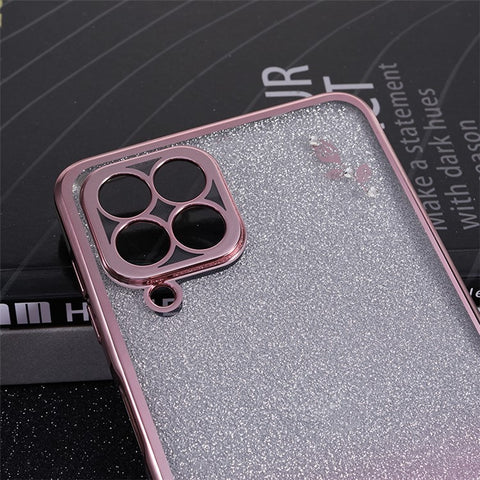 KADEM For Samsung Galaxy M53 5G TPU Case Gradient Glitter Rhinestone Decor Flower Pattern Phone Cover