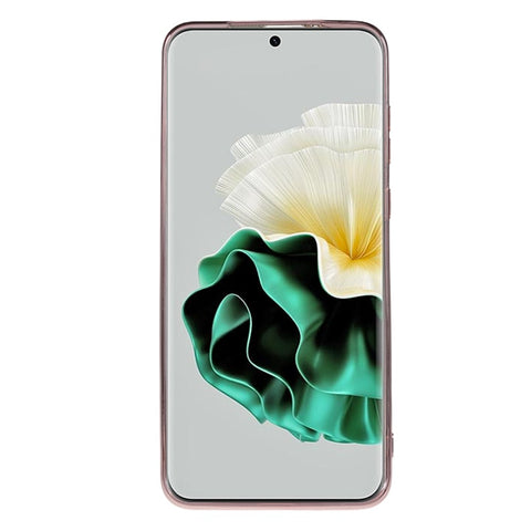 KADEM Electroplating Kickstand TPU Case for Huawei P60 , Flower Pattern Rhinestone Cell Phone Cover