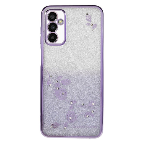 KADEM TPU Case for Samsung Galaxy M13 4G / F23 5G / M23 5G Gradient Glitter Rhinestone Flower Pattern Phone Cover