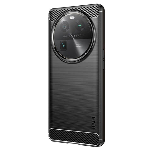 MOFI JK TPU Series-1 For Oppo Find X6 Flexible TPU Slim Fit Phone Case Carbon Fiber Brushed Texture Cover