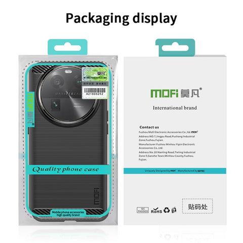 MOFI JK TPU Series-1 For Oppo Find X6 Flexible TPU Slim Fit Phone Case Carbon Fiber Brushed Texture Cover