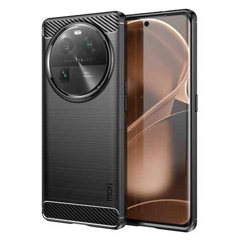MOFI JK TPU Series-1 For Oppo Find X6 Flexible TPU Slim Fit Phone Case Carbon Fiber Brushed Texture Cover