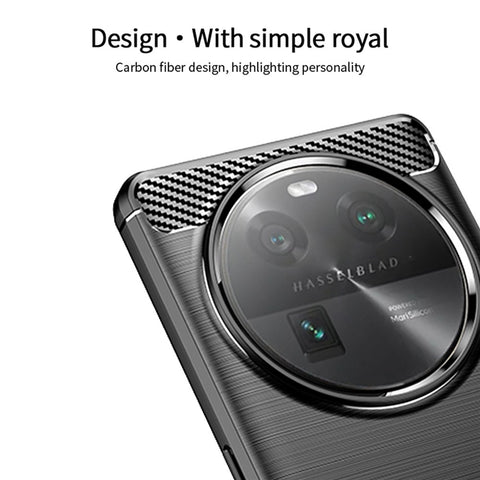 MOFI JK TPU Series-1 For Oppo Find X6 Flexible TPU Slim Fit Phone Case Carbon Fiber Brushed Texture Cover
