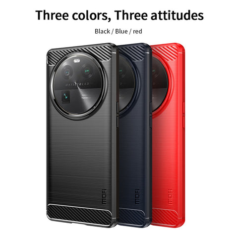 MOFI JK TPU Series-1 For Oppo Find X6 Flexible TPU Slim Fit Phone Case Carbon Fiber Brushed Texture Cover