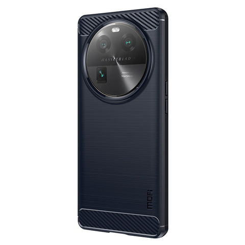 MOFI JK TPU Series-1 For Oppo Find X6 Flexible TPU Slim Fit Phone Case Carbon Fiber Brushed Texture Cover