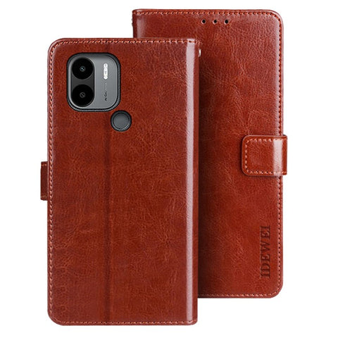 IDEWEI For Xiaomi Poco C51 4G PU Leather Phone Case Crazy Horse Texture Stand Wallet Cover