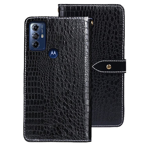 IDEWEI For Motorola Moto G Play (2023) 4G Wallet Phone Case Crocodile Texture PU Leather Cover with Stand