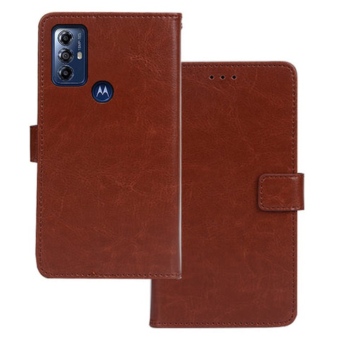 IDEWEI For Motorola Moto G Play (2023) 4G Crazy Horse Texture Leather Stand Phone Case Drop-proof Wallet Cover
