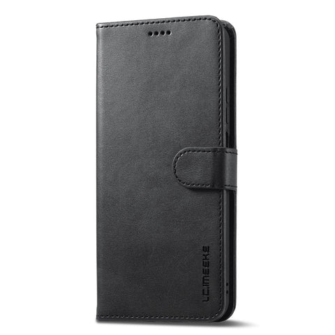 LC.IMEEKE Phone Cover for Oppo A78 5G / A58 5G / A58x 5G PU Leather Calf Texture Stand Wallet Case