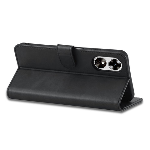 LC.IMEEKE Phone Cover for Oppo A78 5G / A58 5G / A58x 5G PU Leather Calf Texture Stand Wallet Case