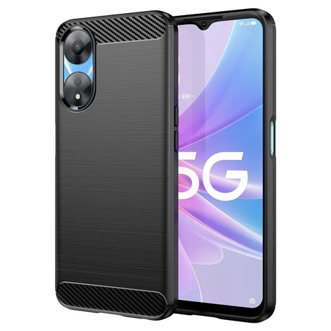 TPU Case for Oppo A78 5G / A58 5G / A58x 5G , Brushed Carbon Fiber Texture Cell Phone Cover