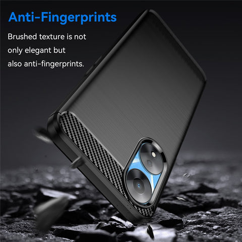TPU Case for Oppo A78 5G / A58 5G / A58x 5G , Brushed Carbon Fiber Texture Cell Phone Cover