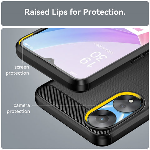 TPU Case for Oppo A78 5G / A58 5G / A58x 5G , Brushed Carbon Fiber Texture Cell Phone Cover