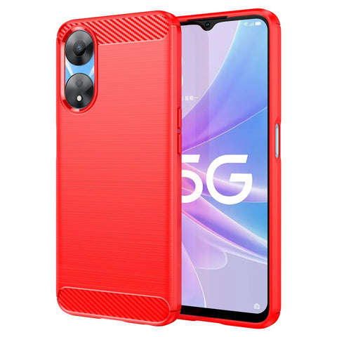 TPU Case for Oppo A78 5G / A58 5G / A58x 5G , Brushed Carbon Fiber Texture Cell Phone Cover