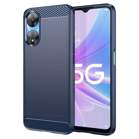 TPU Case for Oppo A78 5G / A58 5G / A58x 5G , Brushed Carbon Fiber Texture Cell Phone Cover