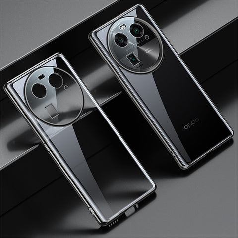 SULADA For Oppo Find X6 TPU Phone Case Electroplating Straight Edge Clear Anti-drop Cover