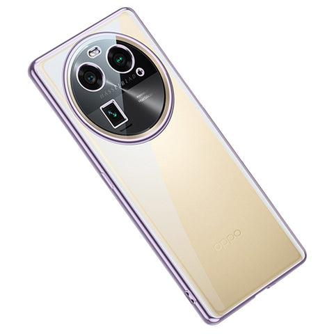 SULADA For Oppo Find X6 TPU Phone Case Electroplating Straight Edge Clear Anti-drop Cover