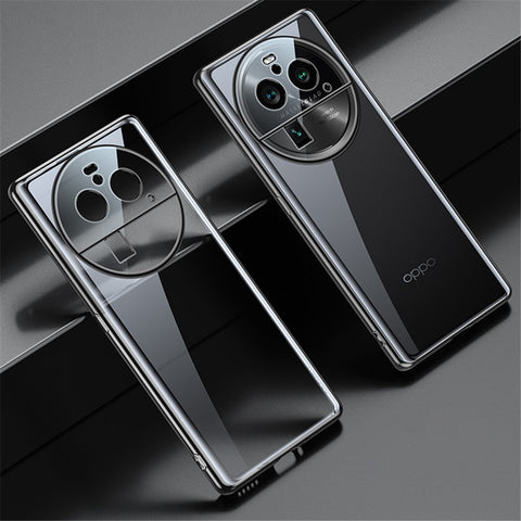 SULADA For Oppo Find X6 Pro Electroplating Straight Edge Back Cover Soft TPU Clear Phone Case