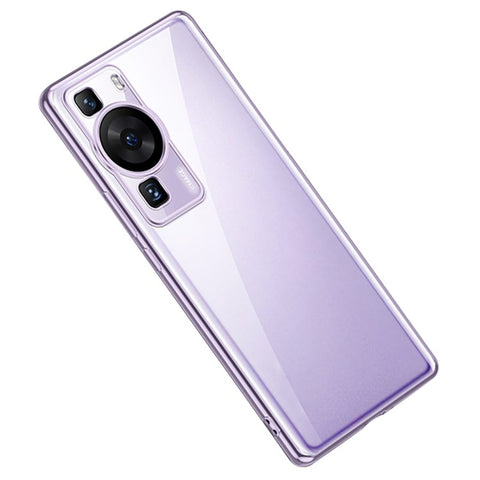 SULADA For Huawei P60 Electroplating Clear Back Cover Straight Edge Flexible TPU Phone Case