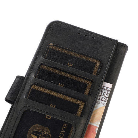 Phone Stand Case for Samsung Galaxy F14 5G , PU Leather Wallet Cowhide Texture Cover