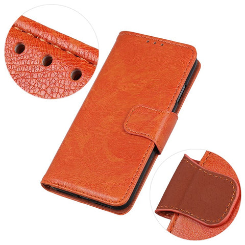 Phone Stand Shell for Samsung Galaxy F14 5G Nappa Texture Split Leather Phone Case Wallet Cover
