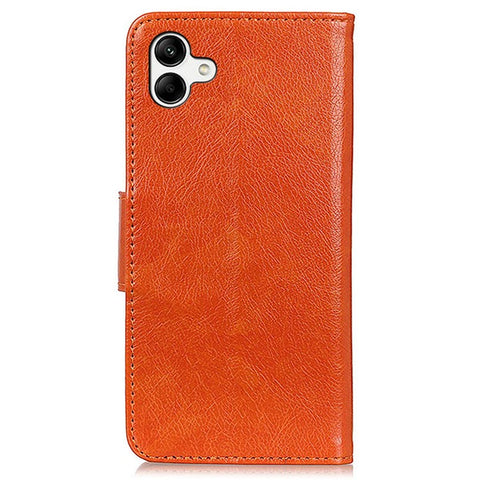 Phone Stand Shell for Samsung Galaxy F14 5G Nappa Texture Split Leather Phone Case Wallet Cover