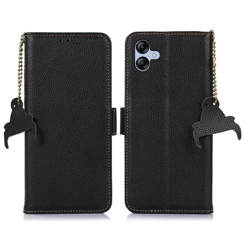 For Samsung Galaxy F14 5G Phone Wallet Case RFID Blocking Genuine Cow Leather Stand Cover