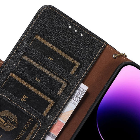 For Samsung Galaxy F14 5G Phone Wallet Case RFID Blocking Genuine Cow Leather Stand Cover