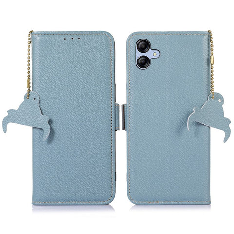 For Samsung Galaxy F14 5G Phone Wallet Case RFID Blocking Genuine Cow Leather Stand Cover