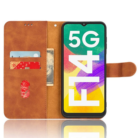 For Samsung Galaxy F14 5G Skin-touch Wallet Phone Case PU Leather Stand Cover