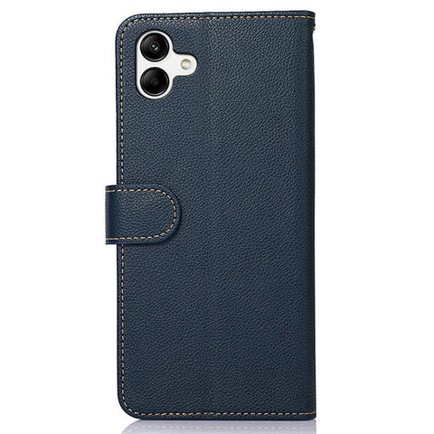 KHAZNEH for Samsung Galaxy F14 5G RFID Blocking PU Leather Shell Litchi Texture Wallet Stand Phone Cover