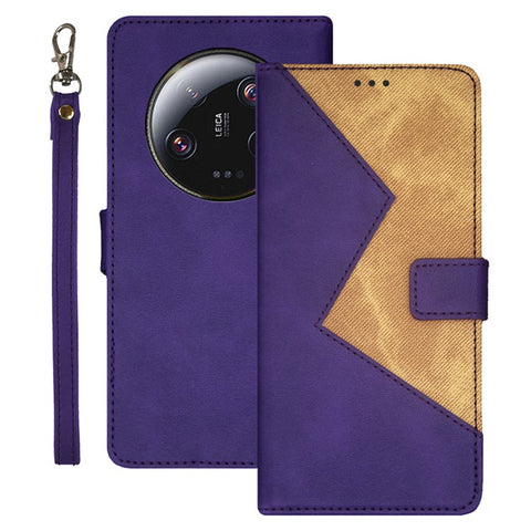 IDEWEI For Xiaomi 13 Ultra Color Splicing Leather Phone Case Card Slots Phone Stand Cover