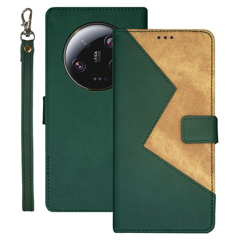 IDEWEI For Xiaomi 13 Ultra Color Splicing Leather Phone Case Card Slots Phone Stand Cover