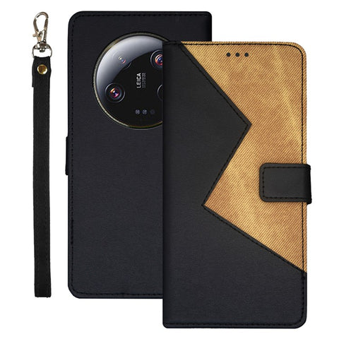 IDEWEI For Xiaomi 13 Ultra Color Splicing Leather Phone Case Card Slots Phone Stand Cover