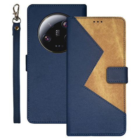 IDEWEI For Xiaomi 13 Ultra Color Splicing Leather Phone Case Card Slots Phone Stand Cover