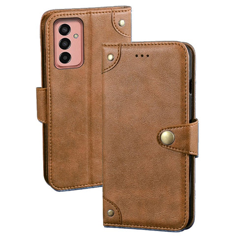 IDEWEI For Samsung Galaxy M13 4G Wallet Phone Case Stand Anti-Scratch Textured PU Leather Phone Cover Shell
