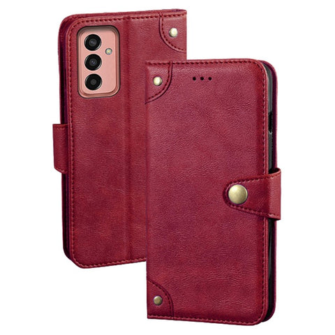 IDEWEI For Samsung Galaxy M13 4G Wallet Phone Case Stand Anti-Scratch Textured PU Leather Phone Cover Shell