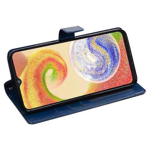 IDEWEI Phone Shell for Samsung Galaxy M13 4G PU Leather Stand Case Crazy Horse Texture Wallet Cover